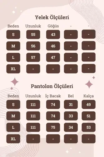 Kadın Krem Keten Kumaş Astarlı Yelek Lastikli Yüksek Bel Palazzo Pantolon Takım 9257-Krem - 2