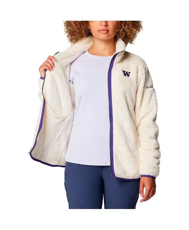 Kadın Krem Washington Huskies Fireside II Sherpa Tam Fermuarlı Ceket - 2