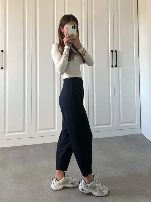 Kadın Krep Kumaş Balon Pantolon - 3