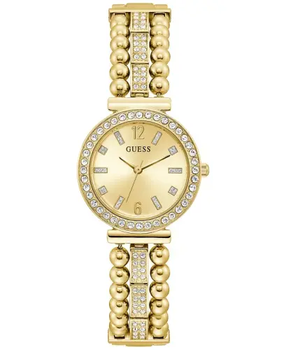 Women's Crystal Beaded Gold-Tone Stainless Steel Bracelet Watch 30mm-Gold-tone - 1