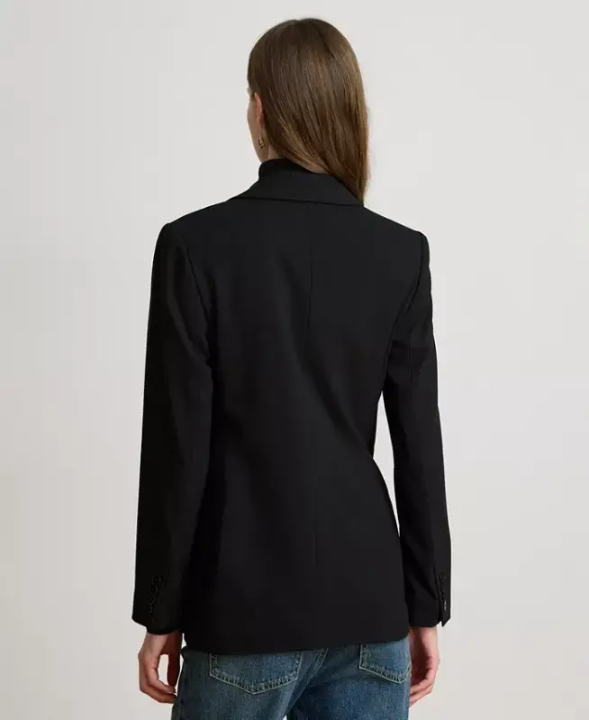Kadın Kruvaze Yün Krep Blazer - 5
