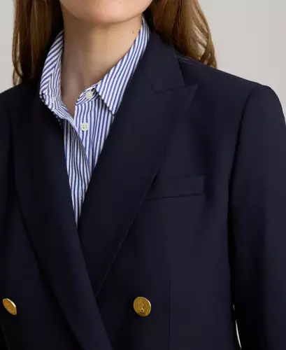 Kadın Kruvaze Yün Krep Blazer - 10