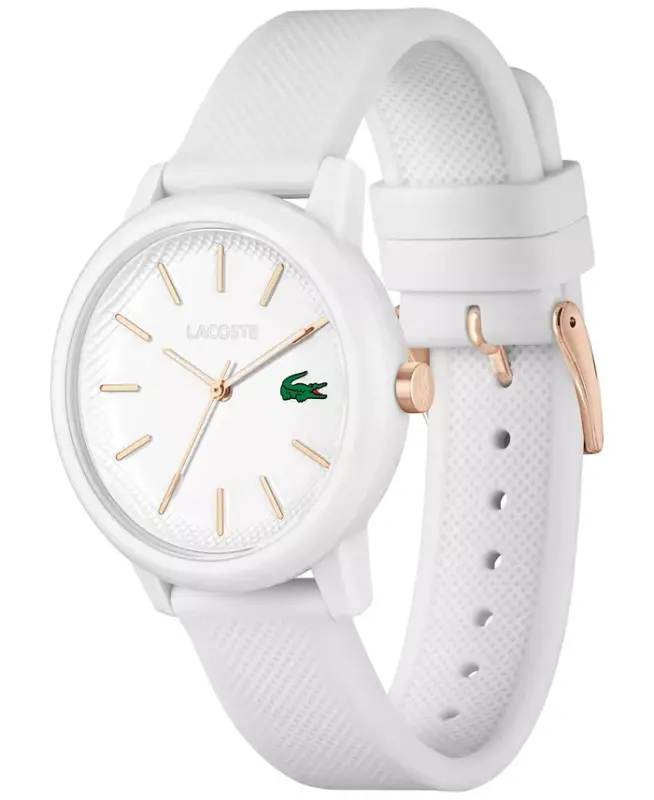 Women's L.12.12 White Silicone Strap Watch 36mm-White - 2
