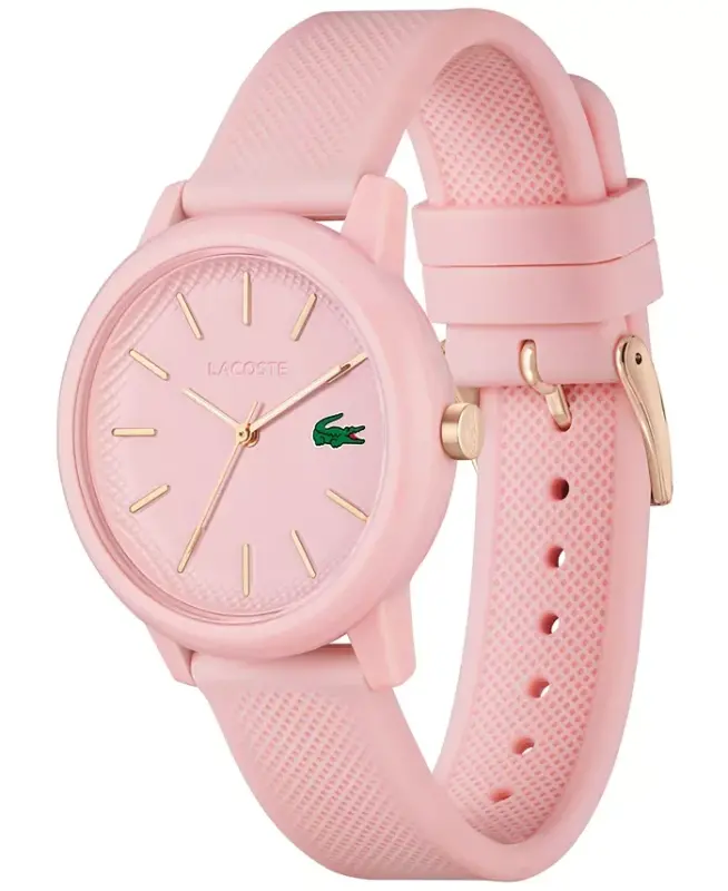 Women's L.12.12 Pink Silicone Strap Watch 36mm-Pink - 2