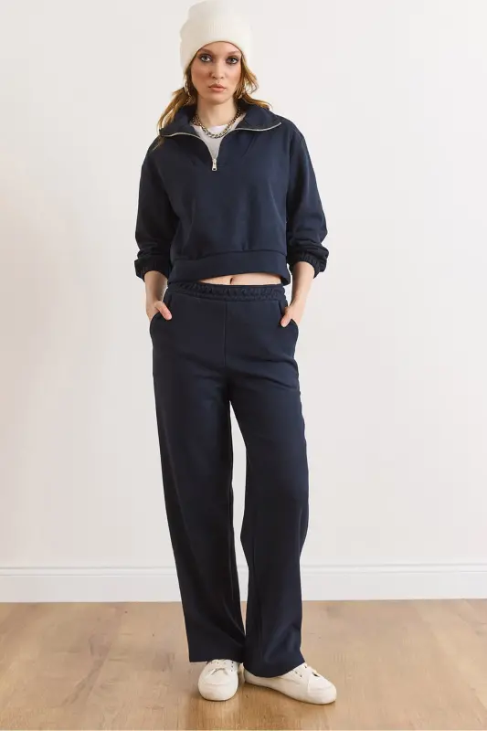 Kadın Lacivert Alt Üst Polo Yaka Selanik Takım TKM-19000324-Lacivert - 1