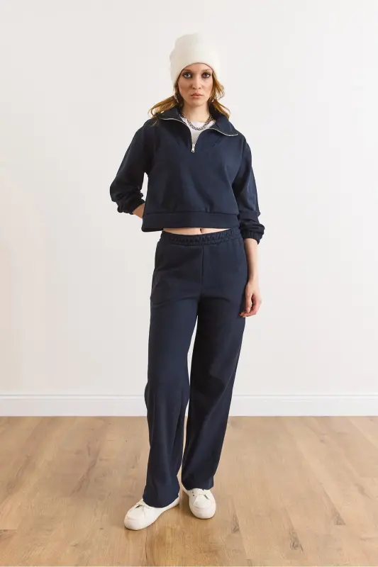 Kadın Lacivert Alt Üst Polo Yaka Selanik Takım TKM-19000324-Lacivert - 2