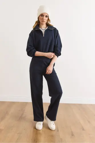 Kadın Lacivert Alt Üst Polo Yaka Selanik Takım TKM-19000324-Lacivert - 3