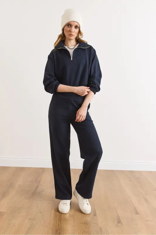 Kadın Lacivert Alt Üst Polo Yaka Selanik Takım TKM-19000324-Lacivert - 3