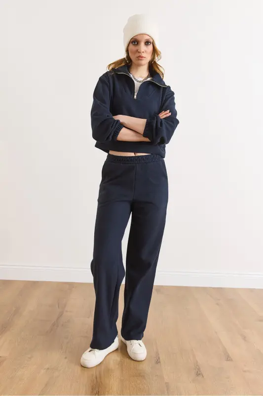 Kadın Lacivert Alt Üst Polo Yaka Selanik Takım TKM-19000324-Lacivert - 6