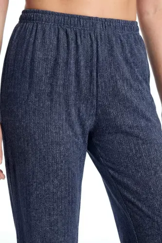 Kadın Lacivert Büyük Beden Cepli Pijama Altı - BÜYÜKBEDENIZ (1)