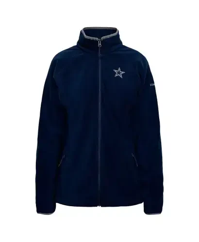Women's Navy Dallas Cowboys Give and Go III Fleece Raglan Full-Zip Jacket-Navy - COLUMBIA (1)