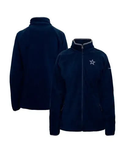 Women's Navy Dallas Cowboys Give and Go III Fleece Raglan Full-Zip Jacket - Navy - 1