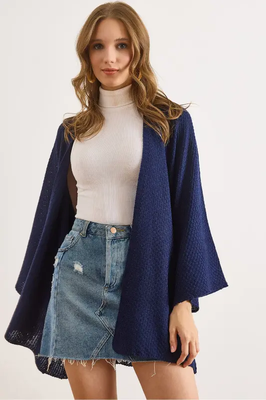 Kadın Lacivert Yarasa Baharlık Hırka HRK-19000057-Lacivert - 1