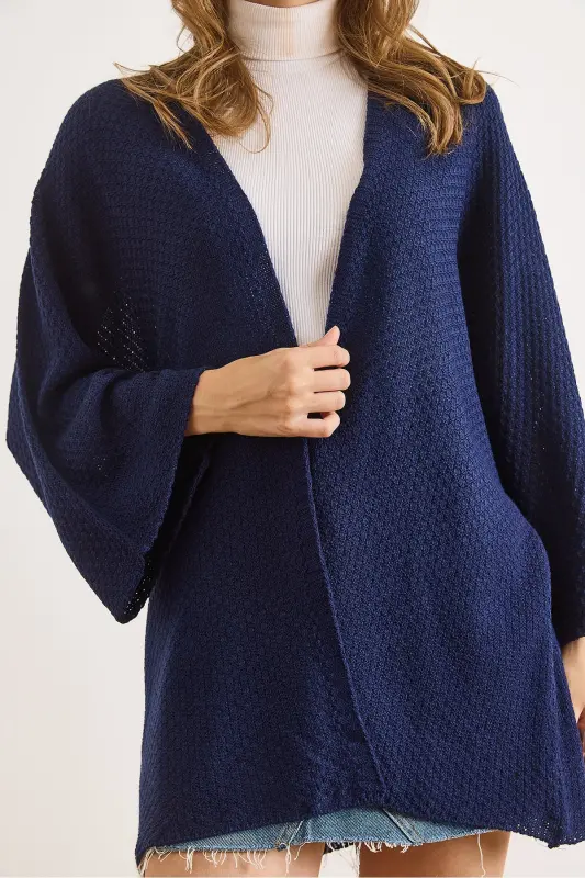 Kadın Lacivert Yarasa Baharlık Hırka HRK-19000057-Lacivert - 4