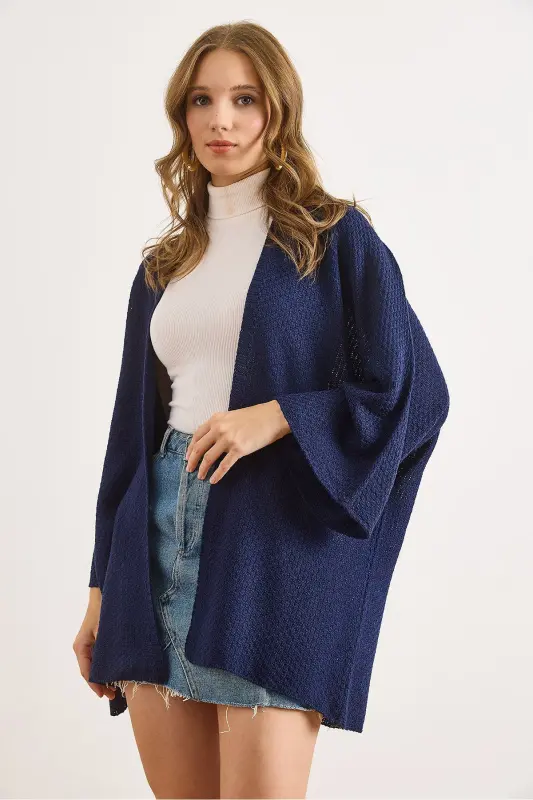 Kadın Lacivert Yarasa Baharlık Hırka HRK-19000057-Lacivert - 6