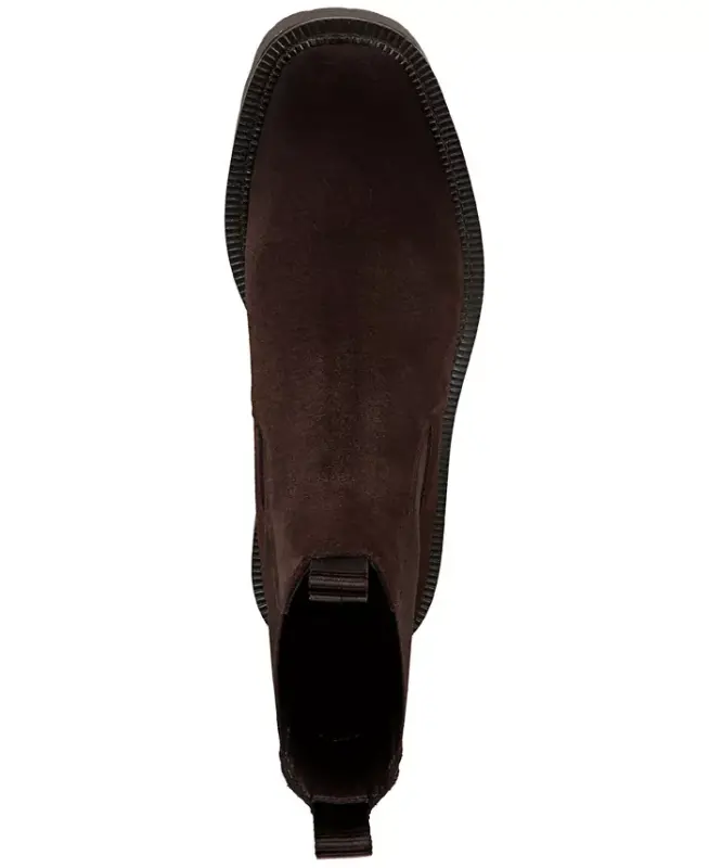 Women's Laguna Lug-Sole Chelsea Booties - Chocolate Brown Suede - 4