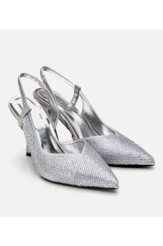 Kadın Lame Taşlı Arkası Açık Stiletto-LAME - Hotiç (1)