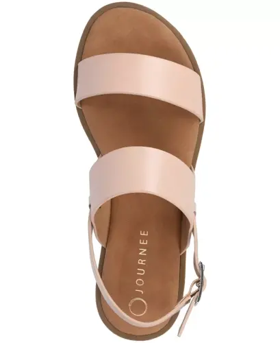 Women's Lavine Medium and Wide Width Multi Strap Flat Sandals - Blush - 4
