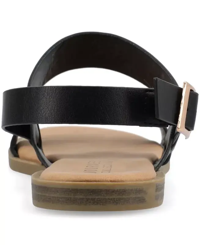 Women's Lavine Medium and Wide Width Multi Strap Flat Sandals - Black - 7