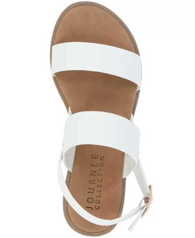 Women's Lavine Medium and Wide Width Multi Strap Flat Sandals - White - 4