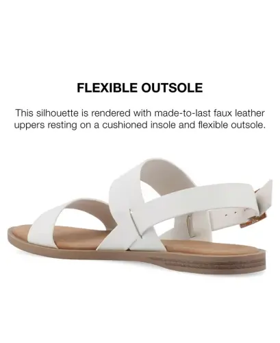Women's Lavine Medium and Wide Width Multi Strap Flat Sandals - White - 9