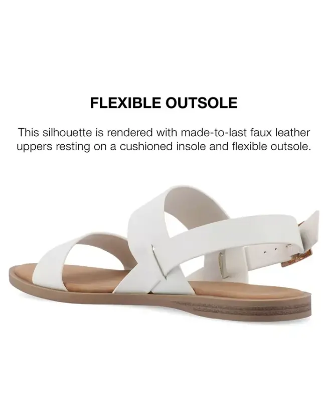 Women's Lavine Medium and Wide Width Multi Strap Flat Sandals - White - 9