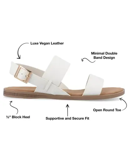 Women's Lavine Medium and Wide Width Multi Strap Flat Sandals - White - 10