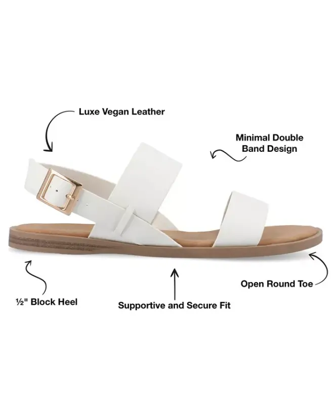 Women's Lavine Medium and Wide Width Multi Strap Flat Sandals - White - 10