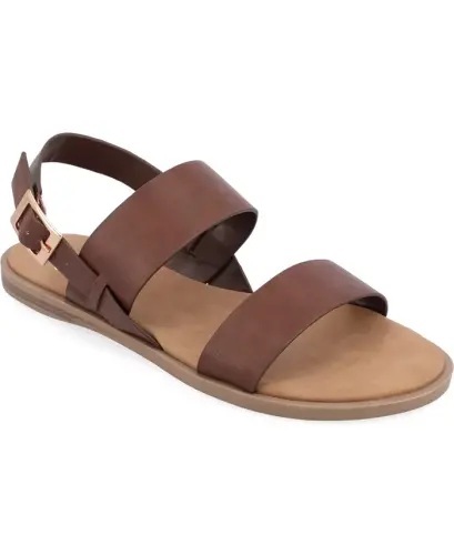Women's Lavine Medium and Wide Width Multi Strap Flat Sandals - Brown 