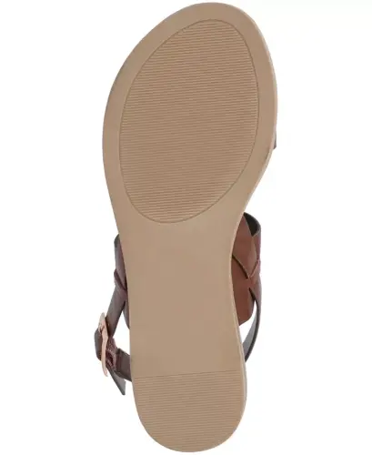 Women's Lavine Medium and Wide Width Multi Strap Flat Sandals - Brown - 4
