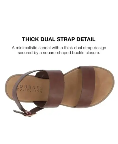 Women's Lavine Medium and Wide Width Multi Strap Flat Sandals - Brown - 9