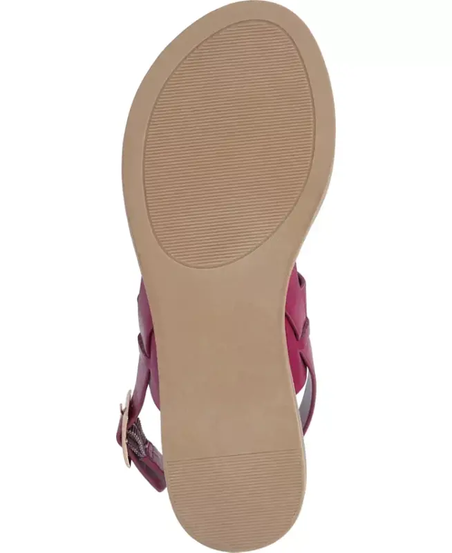 Women's Lavine Medium and Wide Width Multi Strap Flat Sandals - Raspberry - 5