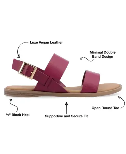 Women's Lavine Medium and Wide Width Multi Strap Flat Sandals - Raspberry - 6