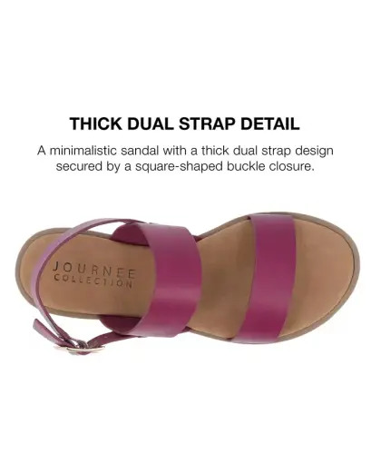 Women's Lavine Medium and Wide Width Multi Strap Flat Sandals - Raspberry - 7
