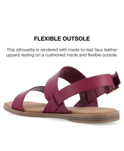 Women's Lavine Medium and Wide Width Multi Strap Flat Sandals - Raspberry - 8