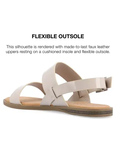 Women's Lavine Medium and Wide Width Multi Strap Flat Sandals - Beige Patent - 10