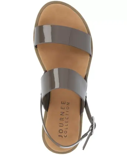 Women's Lavine Medium and Wide Width Multi Strap Flat Sandals - Taupe Patent - 4