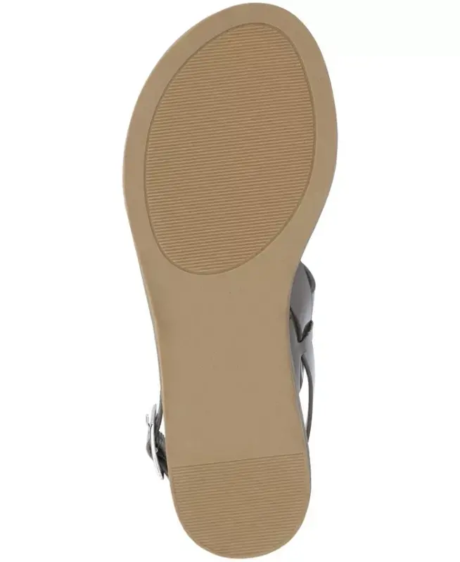 Women's Lavine Medium and Wide Width Multi Strap Flat Sandals - Taupe Patent - 5