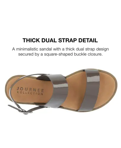 Women's Lavine Medium and Wide Width Multi Strap Flat Sandals - Taupe Patent - 9