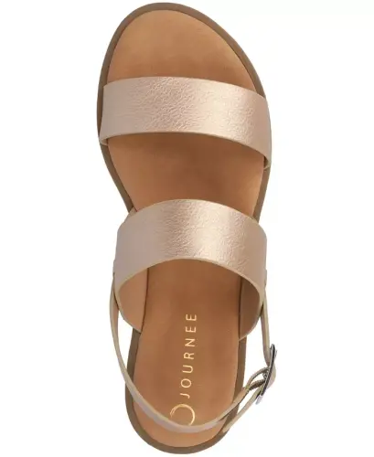Women's Lavine Medium and Wide Width Multi Strap Flat Sandals - Champagne - 4