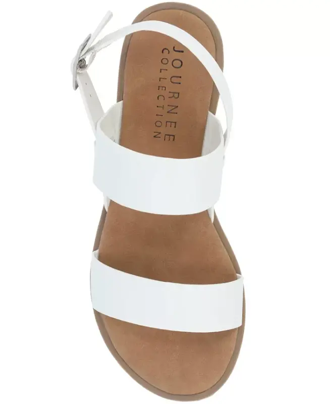 Women's Lavine Medium and Wide Width Multi Strap Flat Sandals - White - 5