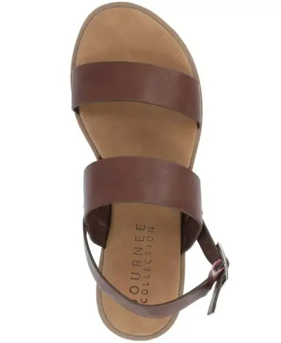 Women's Lavine Medium and Wide Width Multi Strap Flat Sandals - Brown - 5