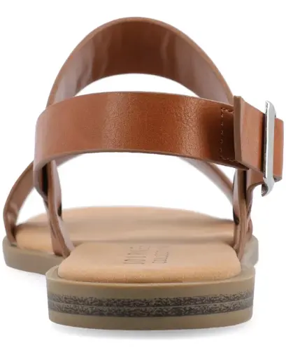 Women's Lavine Medium and Wide Width Multi Strap Flat Sandals - Cognac - JOURNEE COLLECTION (1)
