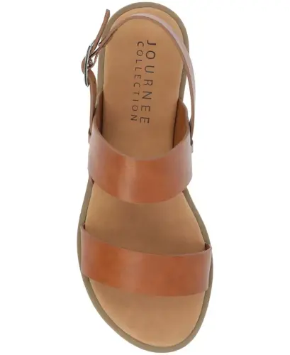 Women's Lavine Medium and Wide Width Multi Strap Flat Sandals - Cognac - 4