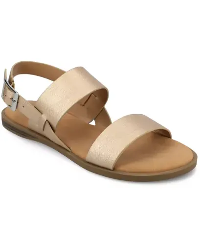 Women's Lavine Medium and Wide Width Multi Strap Flat Sandals - Champagne 