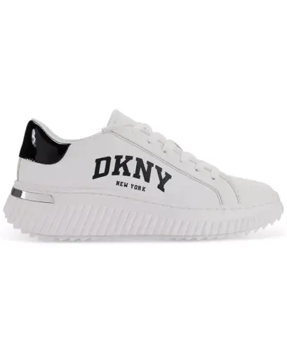 Women's Leon Lace-Up Logo Sneakers - Bright White/ Black - 2
