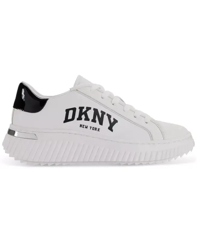 Women's Leon Lace-Up Logo Sneakers - Bright White/ Black - 2