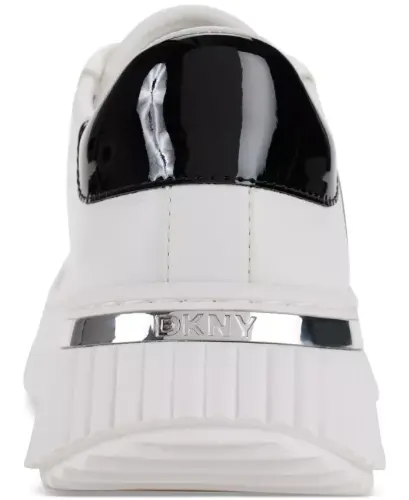 Women's Leon Lace-Up Logo Sneakers - Bright White/ Black - 3