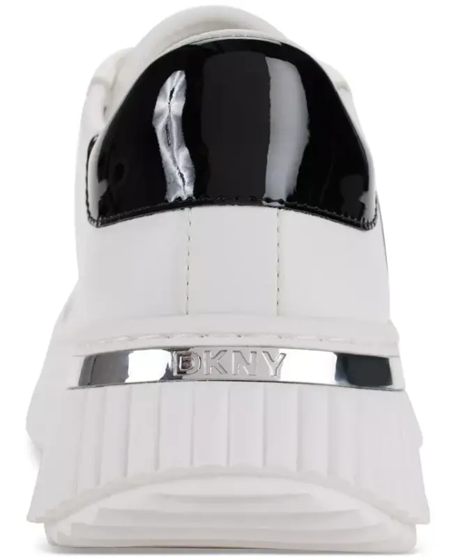 Women's Leon Lace-Up Logo Sneakers - Bright White/ Black - 3