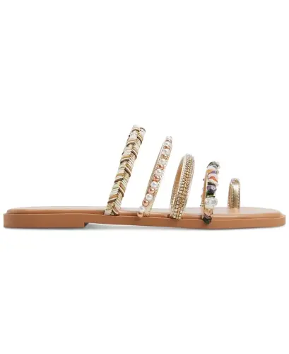 Women's Lindya Embellished Strappy Toe-Loop Flat Sandals - Gold - ALDO (1)